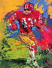 Leroy Neiman Canvas Paintings - End Around Larry Brown
